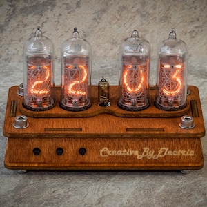 Nixie tube clock include IN-14 tubes handmade retro decor Vintage Table Clock glowing desk clock neon sign-stylish gift idea personalised