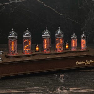 Nixie tube clock include IN-14-16 tubes handmade retro decor Table Clock Vintage Steampunk Desk Clock-Retro Glow Timepiece