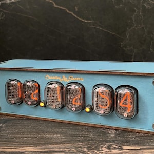 Nixie tube clock include IN-12 tubes handmade retro decor art Vintage Table Clock watch premium neon sign stylish gift idea personalised