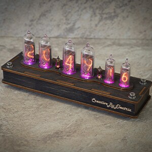 Nixie tube clock include IN-14/16 tubes handmade retro decor art Vintage Table Clock watch premium neon sign/stylish gift idea personalised image 7