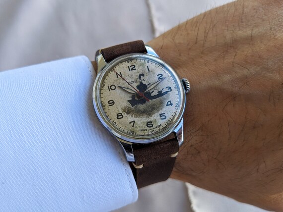 RARE Unique Wrist watch POBEDA Handmade rarity di… - image 7