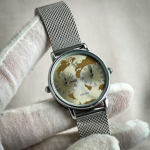 Seltene Armbanduhren Luch, Vintage-Sowjetuhr, Doppelangebot, Geschenk für ihn, Armbanduhren im Retro-Stil, Accessoires, Herrenkollektion, Quarzuhren, Rarität Bild 1