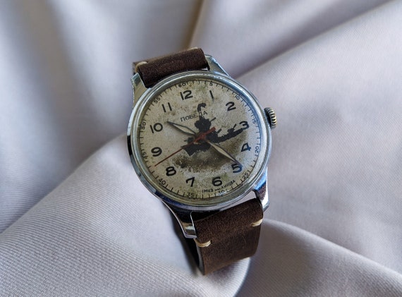 RARE Unique Wrist watch POBEDA Handmade rarity di… - image 6