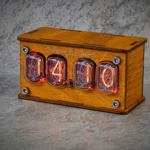 Nixie tube clock include IN-12 tubes handmade retro decor art Vintage Table Clock tubes premium desk sign stylish gift idea personalised 1