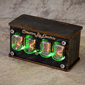 Nixie tube clock include IN-12 tubes handmade retro decor art Vintage Table Clock premium neon sign - stylish gift for him personalised