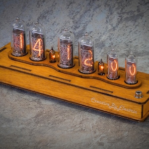 Nixie tube clock include IN-14-16 tubes handmade retro decor art Vintage Table Clock watch premium neon sign-stylish gift idea personalised