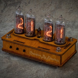 Nixie tube clock include IN-14 tubes handmade retro decor art Vintage Table Clock watch premium neon sign stylish gift idea personalised 11