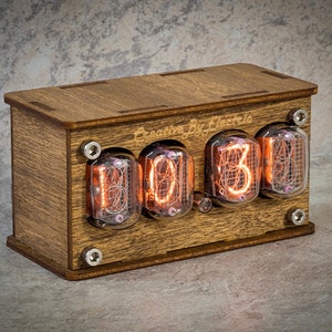 Nixie tube clock include IN-12 tubes handmade retro decor art Vintage Table Clock premium neon sign - stylish gift idea personalised