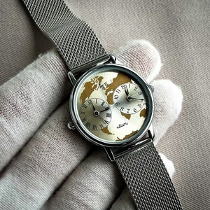 Seltene Armbanduhren Luch, Vintage-Sowjetuhr, Doppelangebot, Geschenk für ihn, Armbanduhren im Retro-Stil, Accessoires, Herrenkollektion, Quarzuhren, Rarität Bild 6