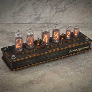 Nixie tube clock include IN-14/16 tubes handmade retro decor art Vintage Table Clock watch premium neon sign/stylish gift idea personalised image 3