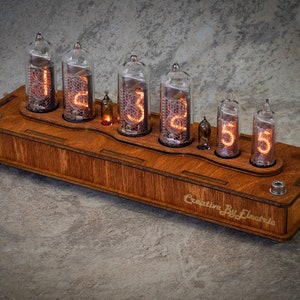 Nixie tube clock include IN-14/16 tubes handmade retro decor art Vintage Table Clock watch premium neon sign/stylish gift idea personalised