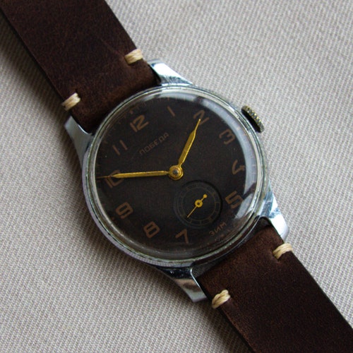 ULTRA rare mechanical vintage watch POBEDA - Zim/Soviet USSR watch/Watch Win/Collection shops Soviet Vintage/Men’s wrist watch/great gift for him/