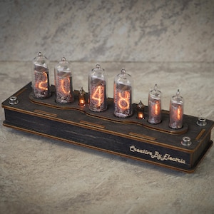 Nixie tube clock include IN-14-16 tubes handmade retro decor art Vintage Table Clock watch premium neon sign stylish gift idea personalised