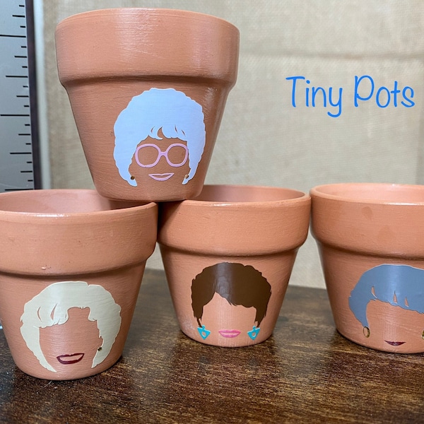 Golden Girls Tiny Terra-cotta pots, SET OF 4