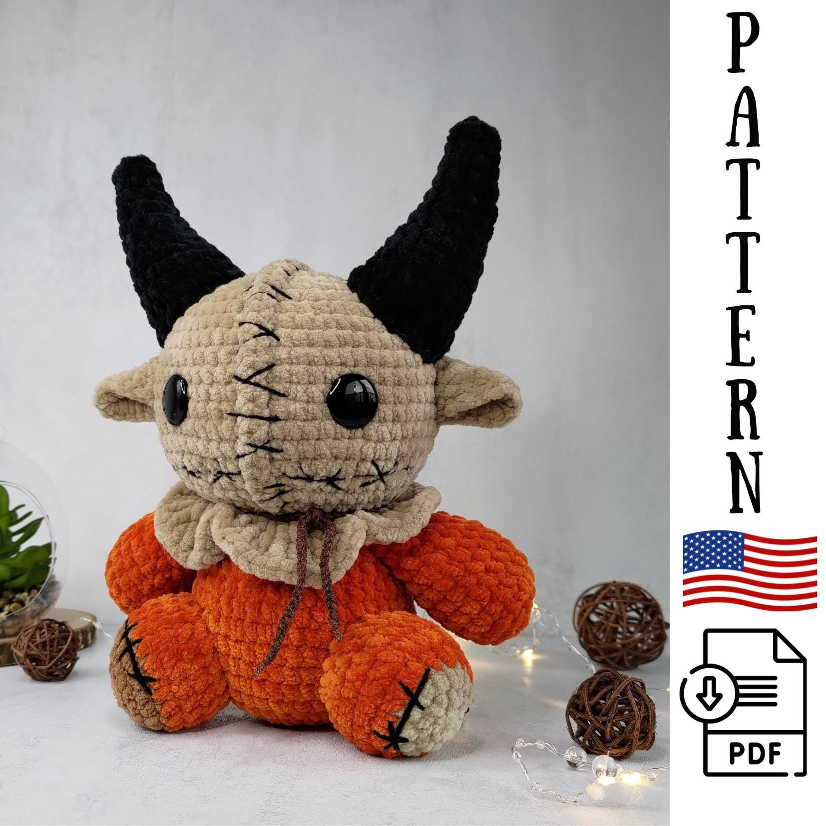 21 Baphomet Crochet Patterns for Cute, Creepy Amigurumi Fans 19 Baphomet pattern Sam crochet doll
