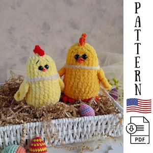 Crochet Easter chick pattern, Easy crochet pattern, Chicken pattern, Crochet pattern pdf