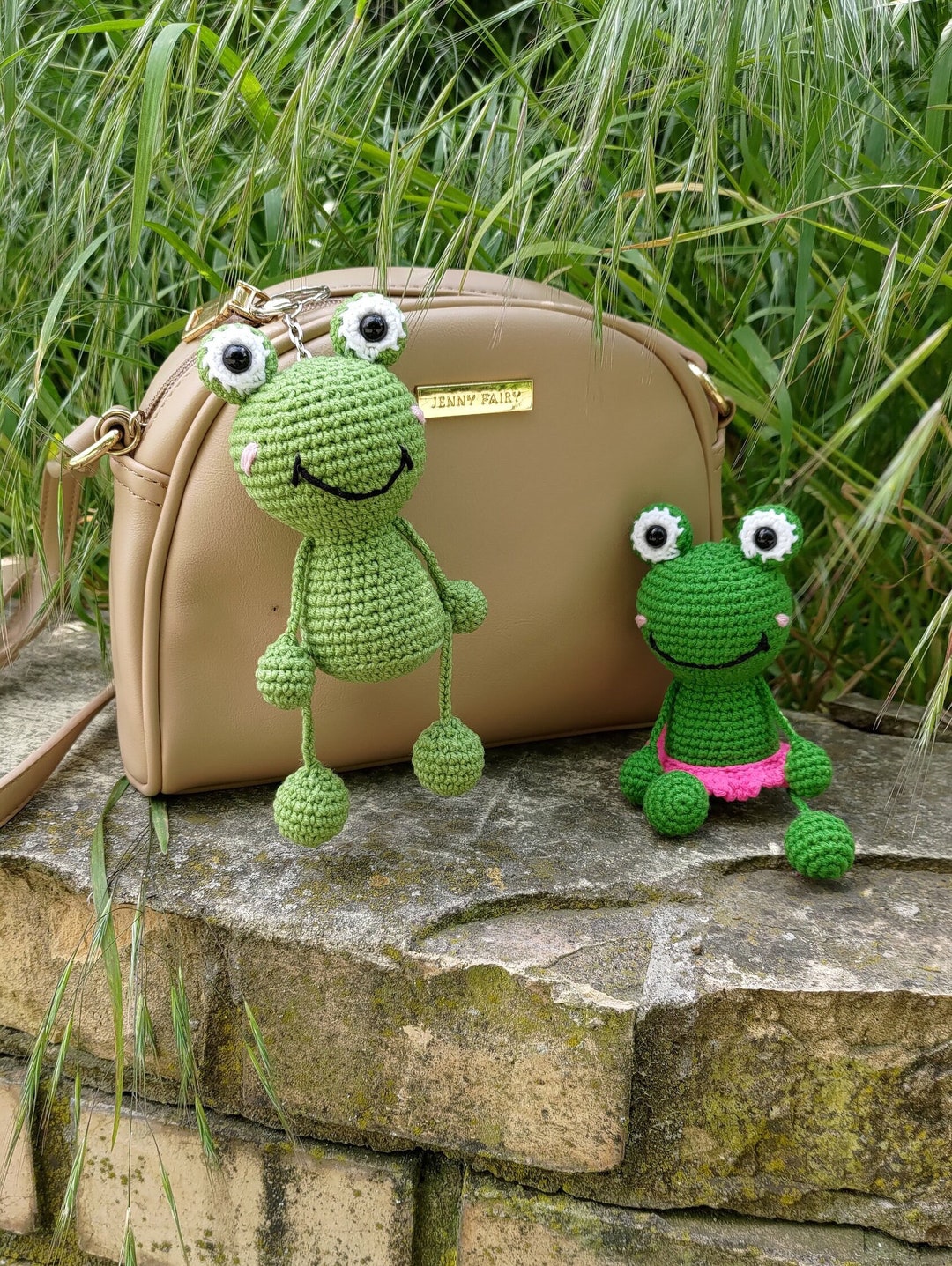 Crochet Frog Keychain Amigurumi Frog Crochet Bag Accessory Etsy