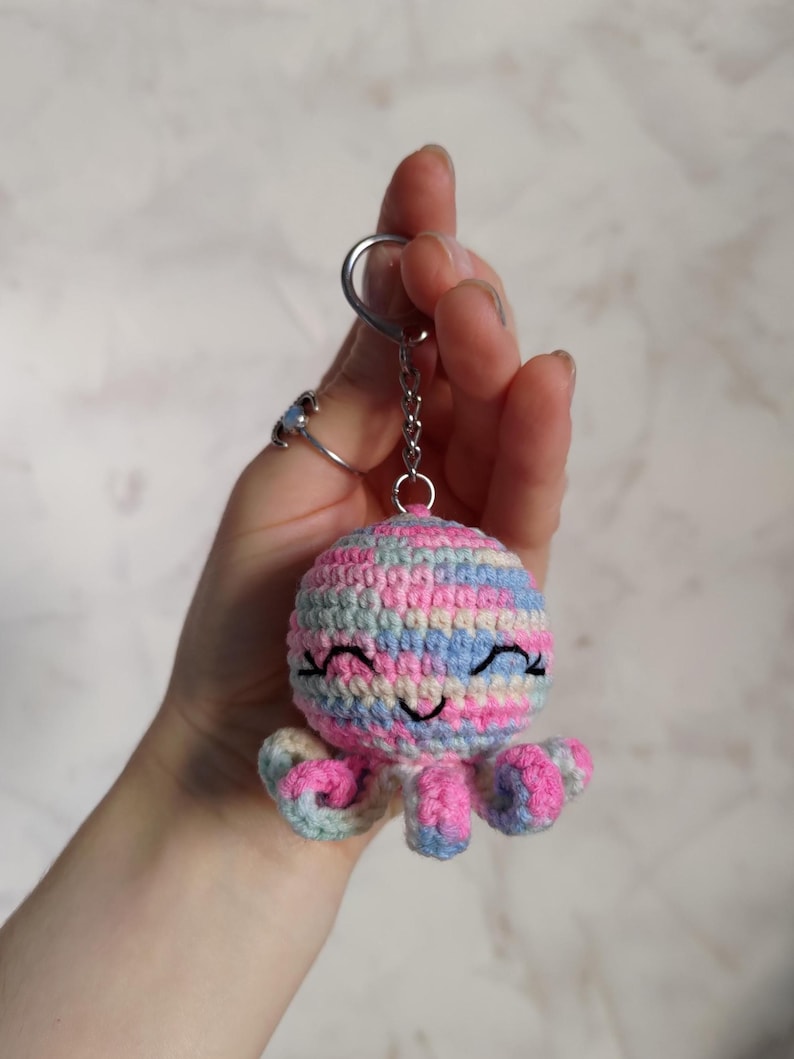Octopus keychain, No sew crochet pattern image 3