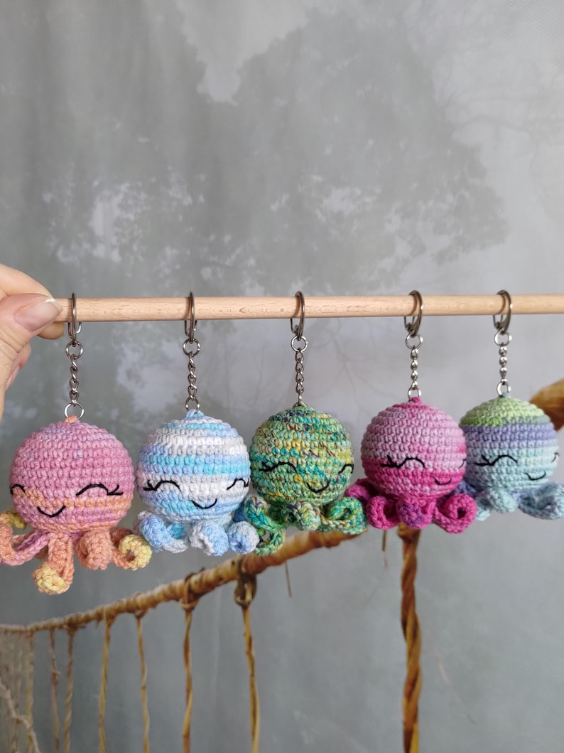 Octopus keychain, No sew crochet pattern image 9