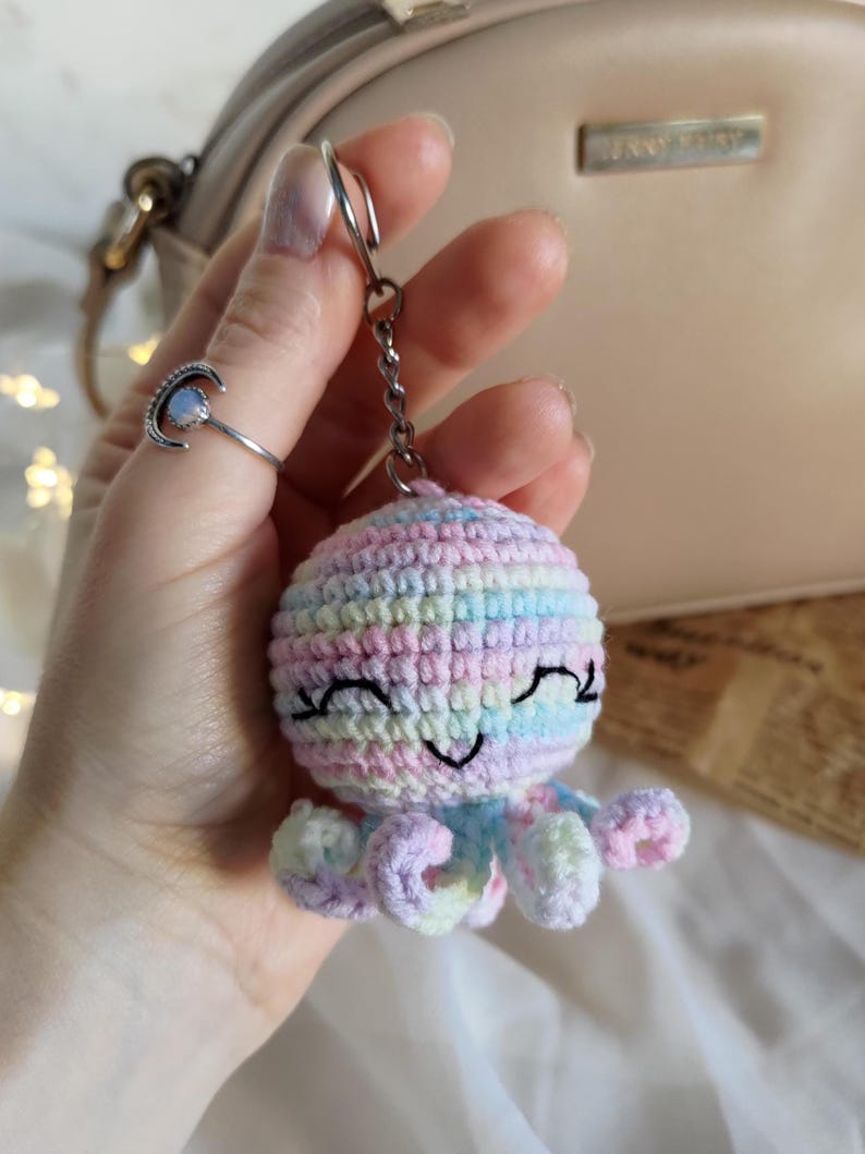 Octopus keychain, No sew crochet pattern image 10