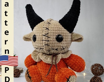 Baphomet crochet pattern, Crochet Baphomet Sam pattern, Creepy Doll Pattern, Halloween patterns