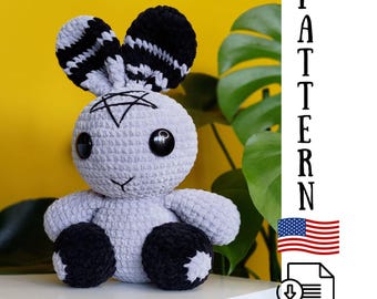 Bunny crochet pattern, Halloween pattern