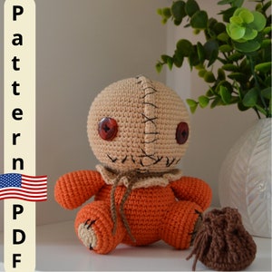 Crochet Sam pattern, Amigurumi crochet pattern, Creepy doll pattern, Amigurumi horror