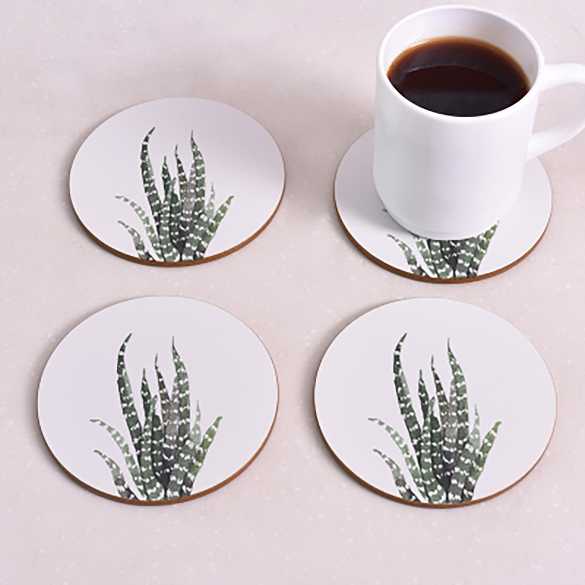 Simple Coaster Set Plant Coasters Round Coasters Plant Etsy