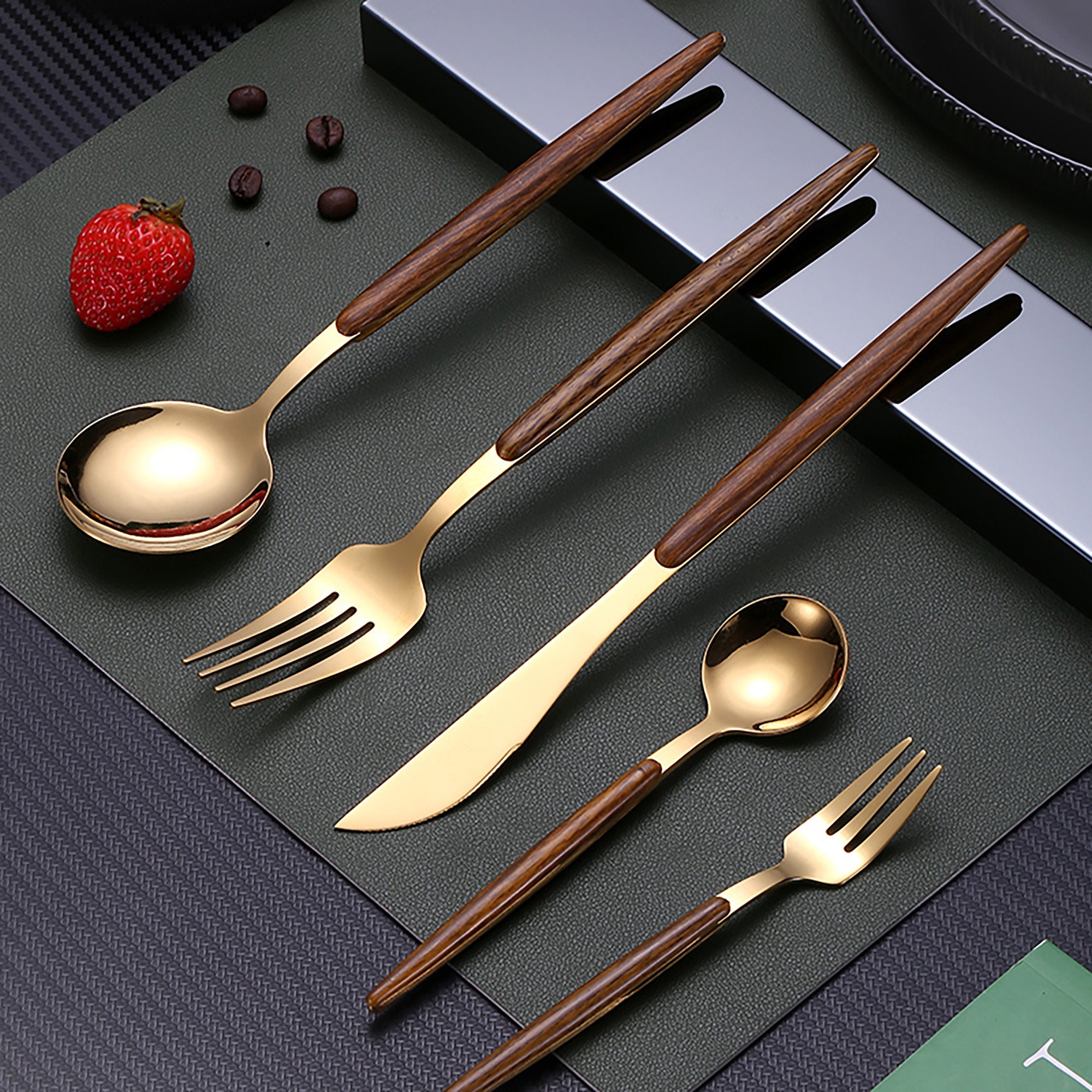 3/5 Pieces Set Dining Cutlery Dinnerware Set Elegant Etsy