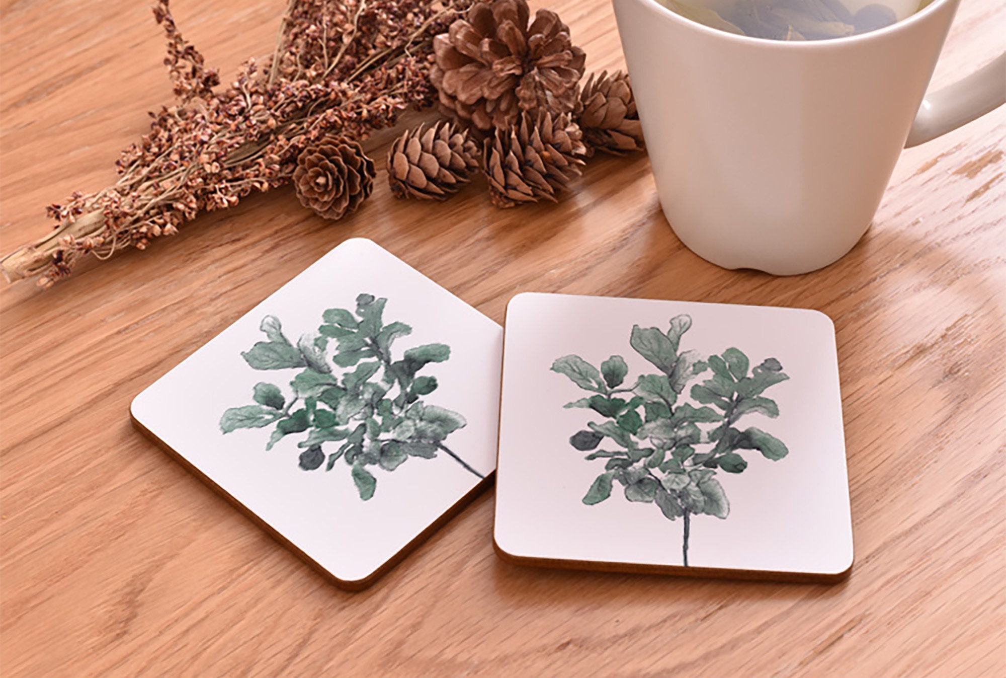 Simple Coaster Set Plant Coasters Square Coasters Plant Etsy