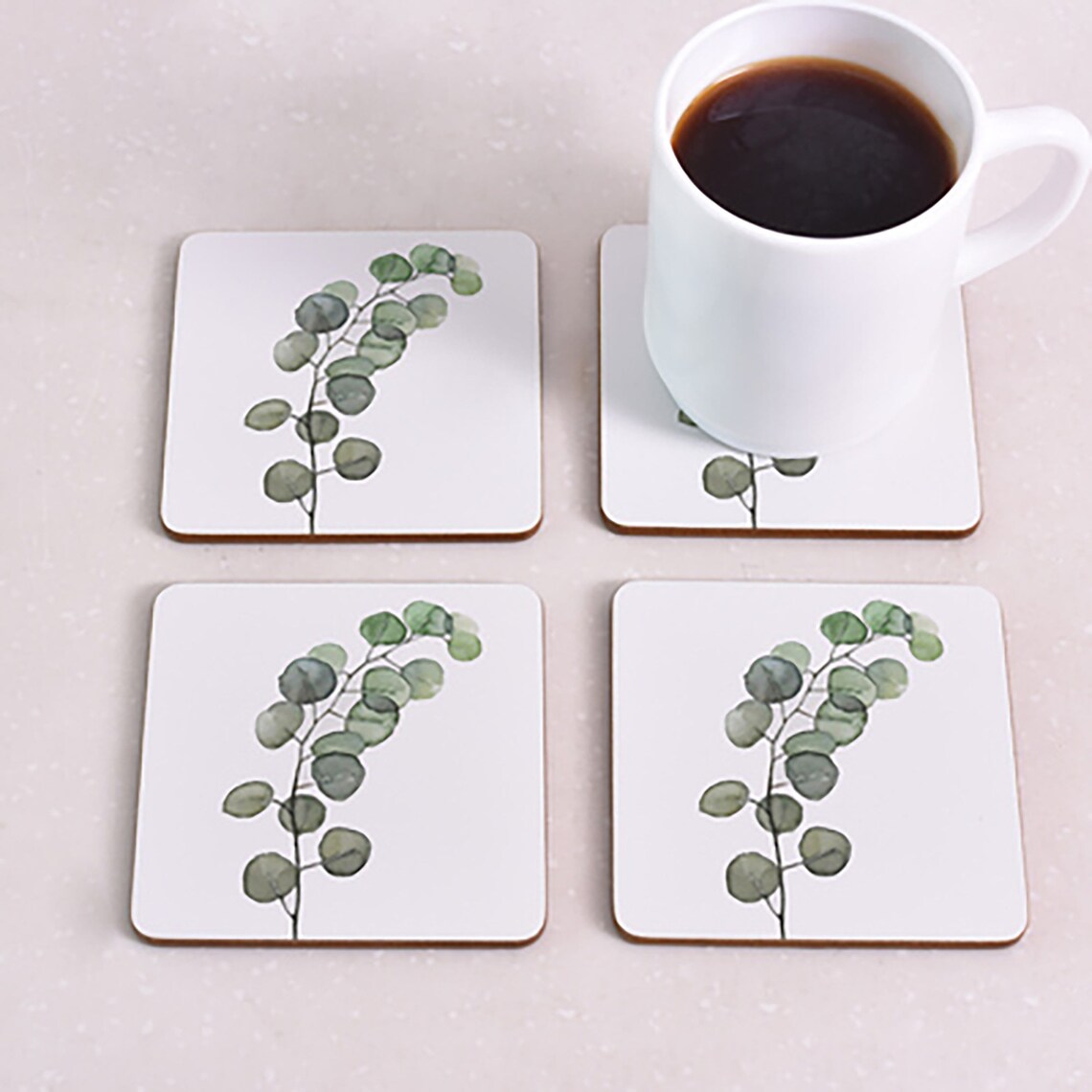 Simple Coaster Set Plant Coasters Square Coasters Plant Etsy