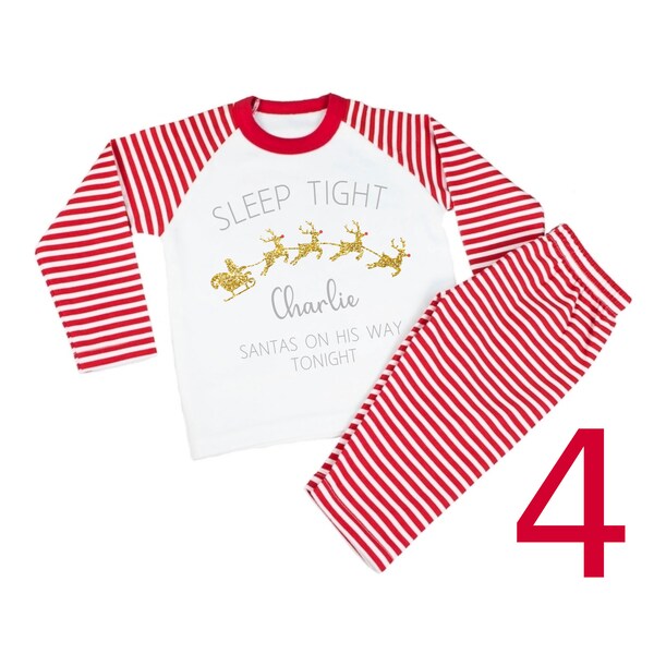 Children's Personalised Christmas Pyjamas, Matching Kids Pyjamas, Christmas Pjs, Festive Nightwear, Xmas, Christmas Eve, Sleep Tight