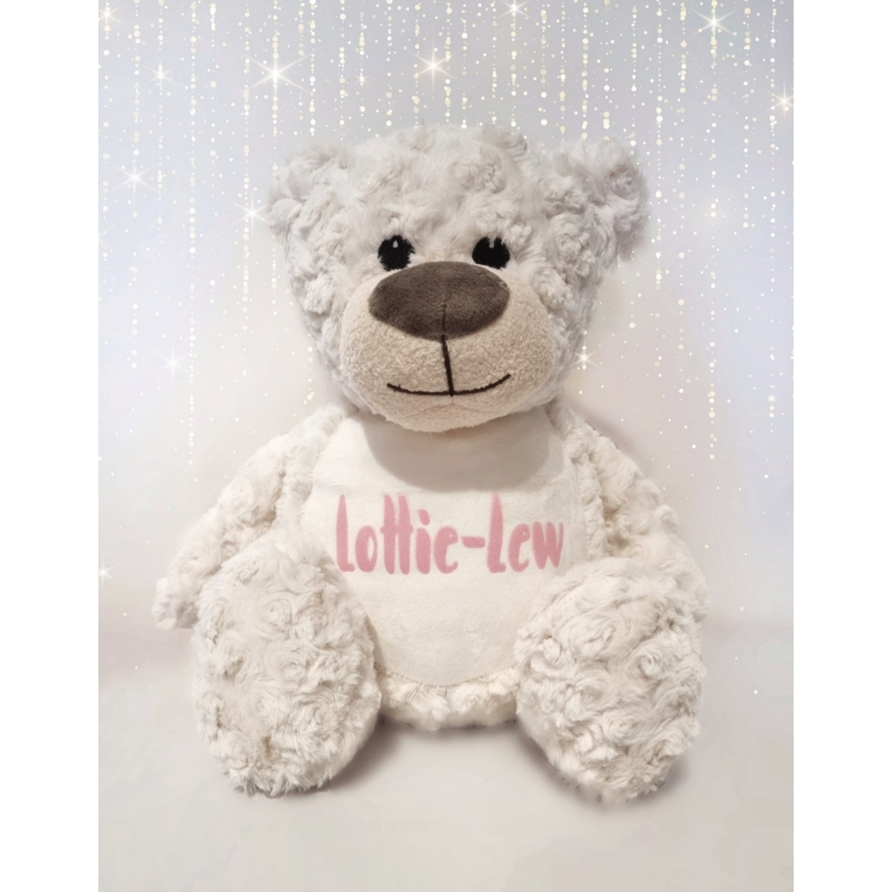 Personalised Name Teddy Bear Boy Girl Birthday Gift White Pink Etsy