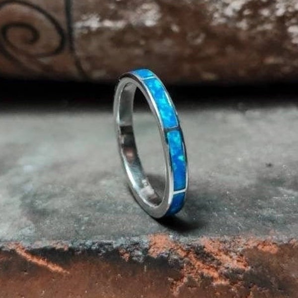 Bague opale en argent, bague opale pour femme, bague grecque, bijoux grecs, bague opale bleue, bijoux opale, bagues pour elle, bagues opale argentée