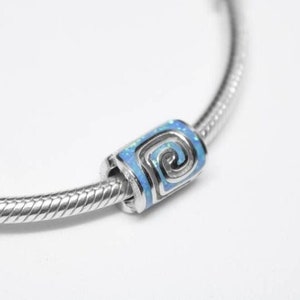 Silver Charm for Bracelet, , Greek Charm, Opal Charm ,Greek Jewelry, Gift for Her, Silver Greek Charm, Jewelry for Wife