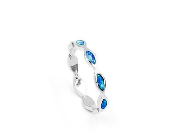 Opaal zilveren ring, Opaal ring voor dames, Griekse ring, Griekse sieraden, Blauwe opaal ring, Opaal sieraden, Ringen voor haar, Zilveren opaal ringen