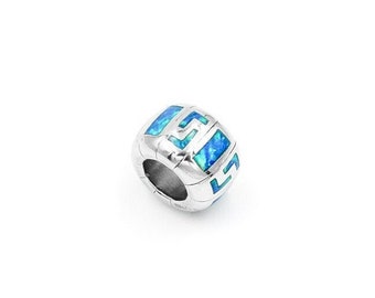 Silver Charm for Bracelet, , Greek Charm, Opal Charm ,Greek Jewelry, Gift for Her, Silver Greek Charm, Jewelry for Wife