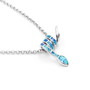 Silber Schlangen Pentant, Silber Tier Anhänger, Opal Anhänger, griechischer Schmuck, Blauer Opal Anhänger, Geschenk für Frau, Blauer Opal Anhänger,