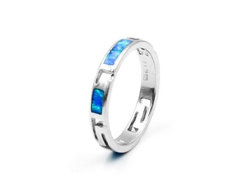 Opal Silberring, Opalring für Frau, griechischer Ring, griechischer Schmuck, blauer Opalring, Opalschmuck, Ringe für sie, Opalringe, Weihnachtsgeschenk.