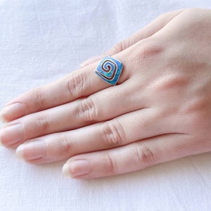 Opal Silver Ring, Opal Ring for Woman, Greek Ring, Greek jewelry, Blue Opal Ring, Opal jewelry, Rings for her, Silver opal rings
