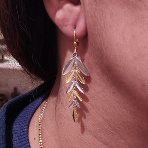 Silver Leaf Earrings, Gift for wife, Greek jewelry, Anniversary gift, Mothers Day Gift, Leaf Earrings, Greek Earrings, Greek silver earrings