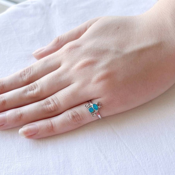 Opal frog ring online