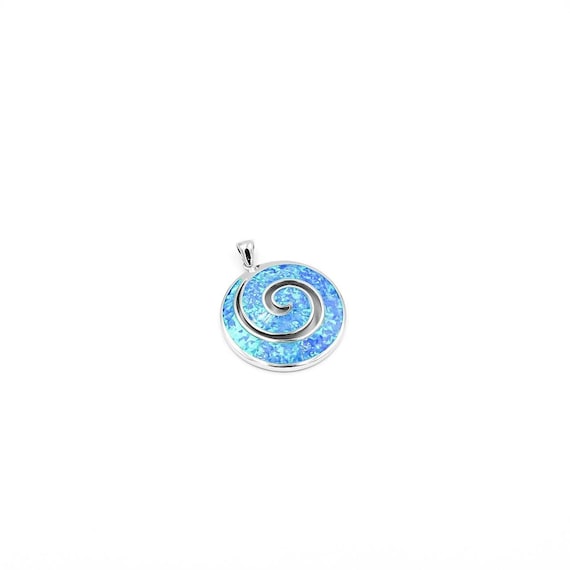 Greek Silver pendant, Opal pendant, Silver pendant for Wife, Spiral silver pendant, Spiral pendant, Jewelry for Wife, Greek jewelry