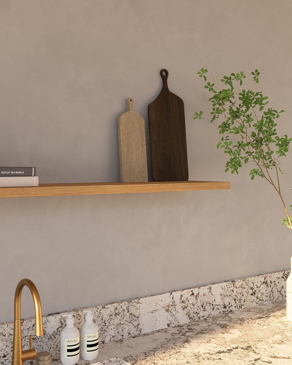 Handcrafted Solid Oak Floating Shelf Chunky Shelving 15 Cm X 3 Cm