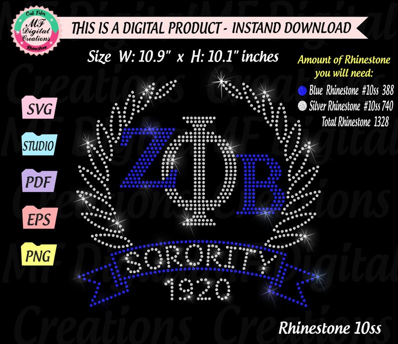 Download Clip Art Art Collectibles Cut File Bling Files For Silhouette Canvas Digital Transfer Template Instant Download Rhinestone Template Sorority Svg Files For Cricut