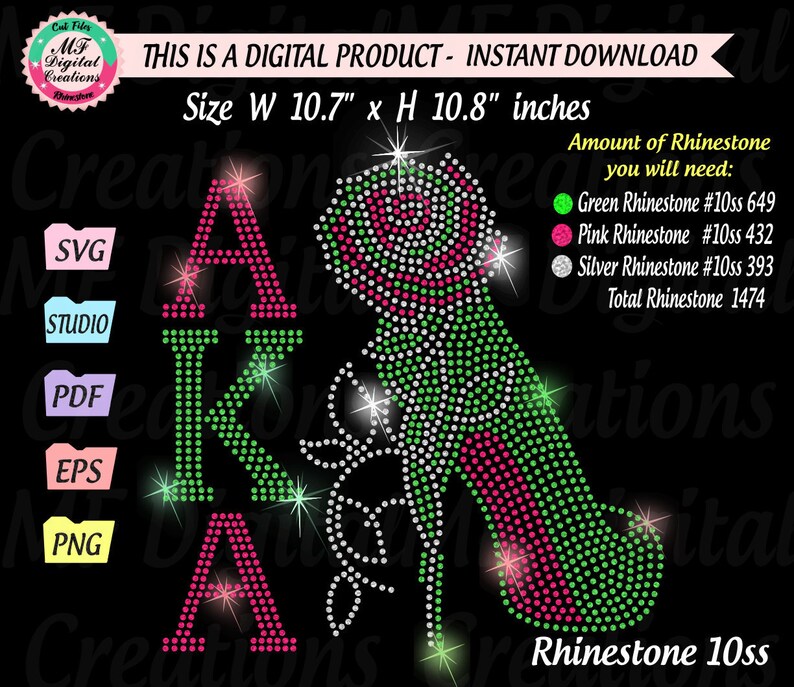 Download Clip Art Silhouette Instant Download Rhinestone Template Rose Heel Pretty Woman Rhinestone Files For Cricut Greek Letters Rhinestone Svg Canvas Art Collectibles
