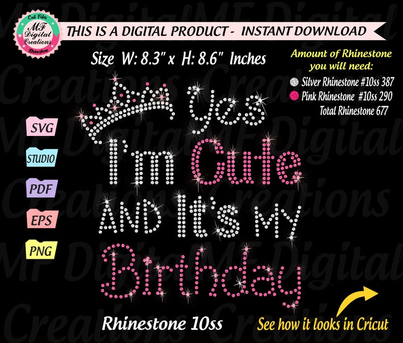 Instant Download Its My Birthday Rhinestone Template Rhinestone Svg Birthday Bling Birthday Queen Rhinestone Svg For Cricut Silhouette Cameo Clip Art Art Collectibles Colonialgolfhart Com