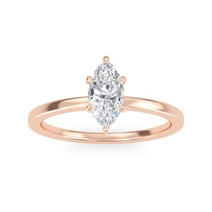 Marquise Engagement Ring - Marquise Cut Lab Grown Diamond Ring - Lab Grown Marquise Diamond Ring - Marquise Diamond Engagement Ring