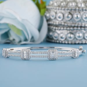 Baguette Lab Grown Diamond Bracelet, Diamond Baguette Bracelet in Yellow Gold, Gold Baguette Diamond Bracelet