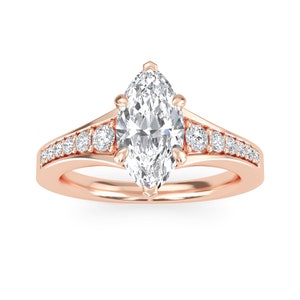 Marquise Shape Diamond Solitaire Antique Ring